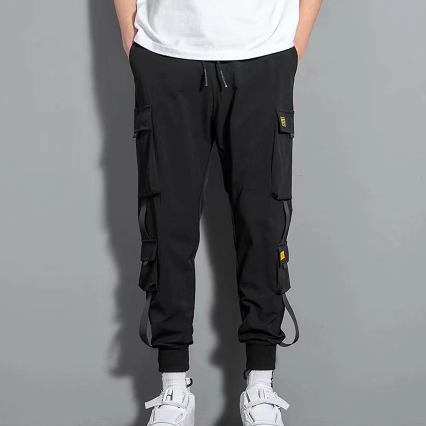 New Hip Hop Joggers Cargo Pants Men Harem Pants Multi-Pocket Ribbons Man Sweatpants Streetwear Casual Mens Pants plus Size 5Xl on Clearance