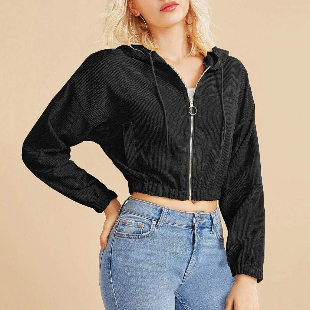 Crop Hoodie for Women COOKI Women Pullover Cropped Hoodies Long Sleeves Sweatshirts Casual Crop Tops for Spring Autumn Winter