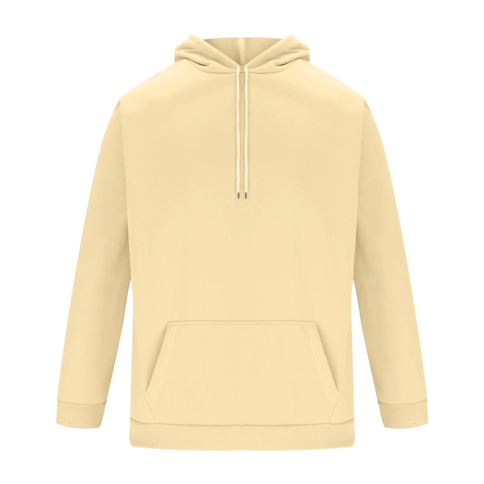 Mens Cotton Hoodies Plain Casual Hooded Collar Drawstring Hoodies Pullover Sweatshirts Solid Color Long Sleeve Spring Shirts 2025 Beige,Xl