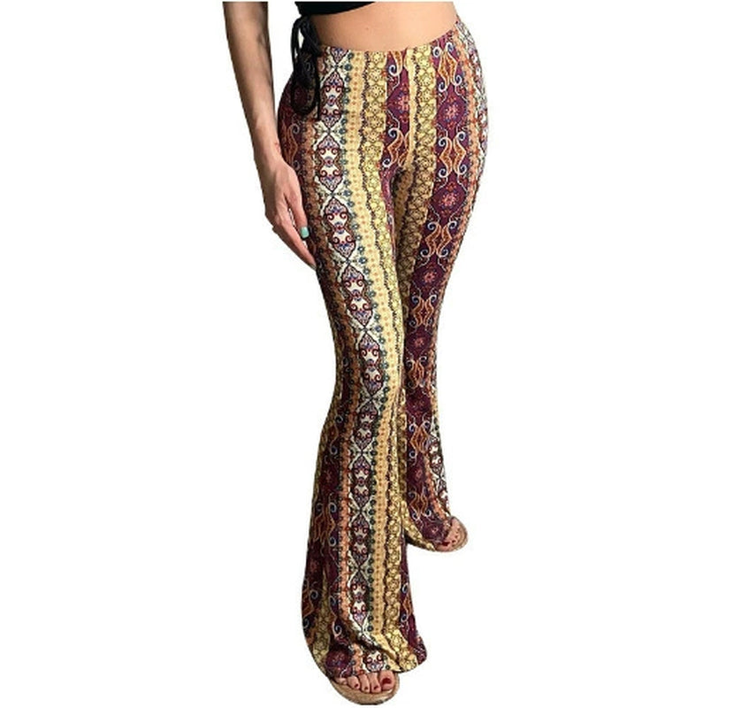 High Elastic Tight Pants Slim Sexy Print Trousers Womens Clothing