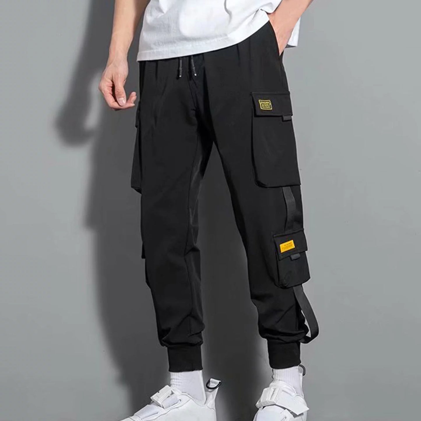 New Hip Hop Joggers Cargo Pants Men Harem Pants Multi-Pocket Ribbons Man Sweatpants Streetwear Casual Mens Pants plus Size 5Xl on Clearance